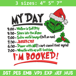 Grinch my day embroidery design, Grinch embroidery, Chrismas design,Embroidery shirt, Embroidery file, Digital download