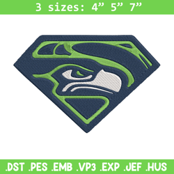Seattle Seahawks Superman Symbol embroidery design, Seattle Seahawks embroidery, NFL embroidery, logo sport embroidery.