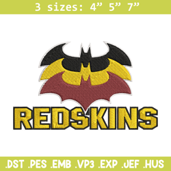 Batman Symbol Washington Redskins embroidery design, Washington Redskins embroidery, NFL embroidery, sport embroidery.
