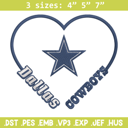Dallas Cowboys Heart embroidery design, Dallas Cowboys embroidery, NFL embroidery, sport embroidery, embroidery design.