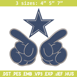 Foam Finger Dallas Cowboys embroidery design, Dallas Cowboys embroidery, NFL embroidery, logo sport embroidery.