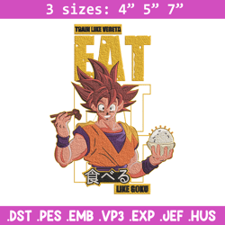 Eat like goku Embroidery Design, Dragonball Embroidery, Embroidery File, Anime Embroidery, Anime shirt, Digital download