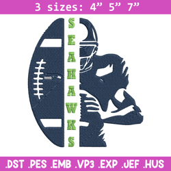 Football Player Seattle Seahawks embroidery design, Seahawks embroidery, NFL embroidery, logo sport embroidery.