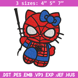 Spiderman Hellokitty Embroidery design, Hellokitty Embroidery, cartoon design, Embroidery File, Digital download.