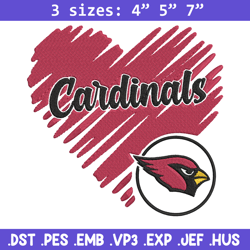 Arizona Cardinals Heart embroidery design, Cardinals embroidery, NFL embroidery, sport embroidery, embroidery design.