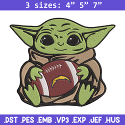 Baby Yoda Los Angeles Chargers embroidery design, Los Angeles Chargers embroidery, NFL embroidery, logo sport embroidery