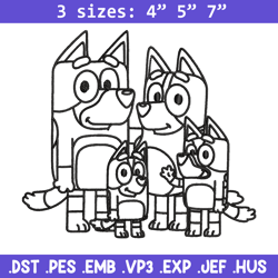 Bluey family Coloring Pages Embroidery, Bluey cartoon Embroidery, Embroidery File, cartoon design, Digital download.