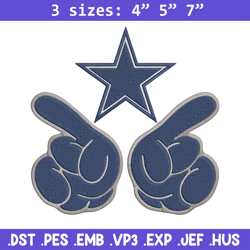 Foam Finger Dallas Cowboys embroidery design, Dallas Cowboys embroidery, NFL embroidery, logo sport embroidery.