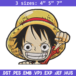 Luffy Chibi Embroidery Design, One piece Embroidery, Embroidery File, Anime Embroidery, Anime shirt, Digital download