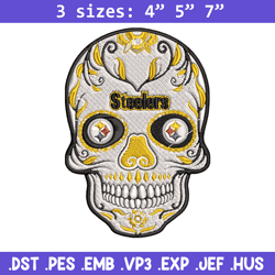 Pittsburgh Steelers Skull embroidery design, Steelers embroidery, NFL embroidery, sport embroidery, embroidery design. (