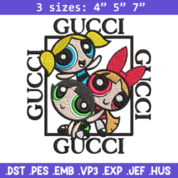 Powerpuff girl gucci Embroidery design, logo Embroidery, cartoon design, Embroidery File, gucci logo, Instant download.