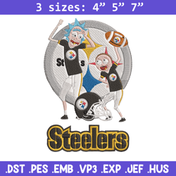 Rick and Morty Pittsburgh Steelers embroidery design, Pittsburgh Steelers embroidery, NFL embroidery, sport embroidery.