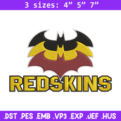 Batman Symbol Washington Redskins embroidery design, Washington Redskins embroidery, NFL embroidery, sport embroidery.