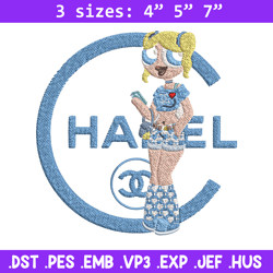 Chanel blue girl Embroidery Design, Chanel Embroidery, Embroidery File, Brand Embroidery, Logo shirt, Digital download