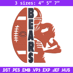 Football Player Chicago Bears embroidery design, Bears embroidery, NFL embroidery, sport embroidery, embroidery design.