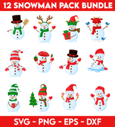 Snowman SVG Bundle Snowman svg Snow svg Winter svg Blizzard svg Christmas svg Holiday svg Cut File for Cricut Silhouette