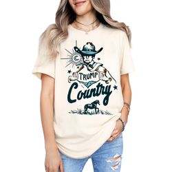 trump country 2024 vintage trump cowboy sarcastic patriotic republican gift trendy retro unisex trending shirt
