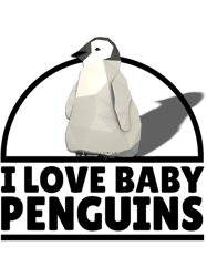 low poly baby penguini love baby penguins