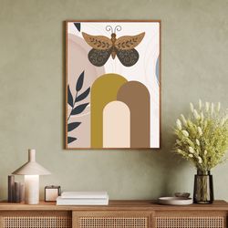Boho animal butterfly wall decoration , geometric wall art, wall art print, living room wall art print,digital print art