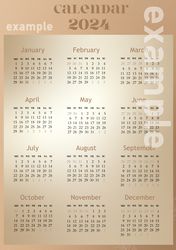 Office calendar 2024, Business calendar. Printable Wall Calendar 2024
