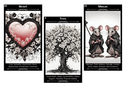 Lenormand deck printable with answers 36 backed cards. A unique author's oracle. Dark oracle deck.