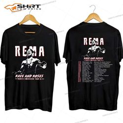 Rema North American Rave And Rose 2023 Tour Shirt
