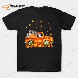Husky Pumpkin Car Autumne Halloween T-Shirt