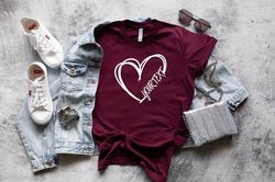 custom heart tshirt | mother's day personalized t-shirt gift | mothers day shirts | personalized gifts for mom
