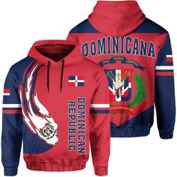 Dominican Republic Coat Of Arms Rockie Hoodie 3D, Personalized All Over Print Hoodie 3D