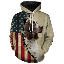 English Springer Spaniel American Flag Hoodie 3D, Personalized All Over Print Hoodie 3D Y108