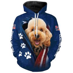 Poodle Dog American Flag Hoodie 3D, Personalized All Over Print Hoodie 3D Y140