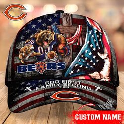 Chicago Bears Mascot Flag Caps, NFL Chicago Bears Caps for Fan
