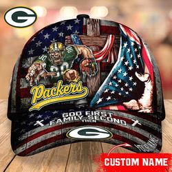 Green Bay Packers Mascot Flag Caps, NFL Green Bay Packers Caps for Fan