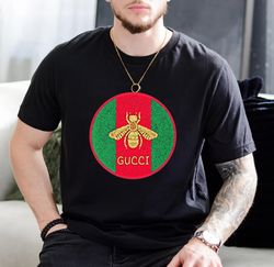 Bee Print GG Gucci Vintage Shirt Gold Logo