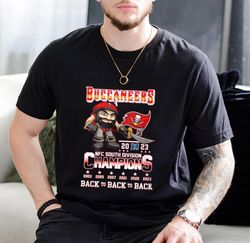 Tampa-Bay-Buccaneers-NFC-South-Division-Champions-Back-To-Back-To-Back-2002-2023-Mascot-Shirt