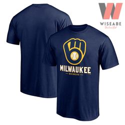 Cheap Logo Milwaukee MLB Blue Brewers Shirt
