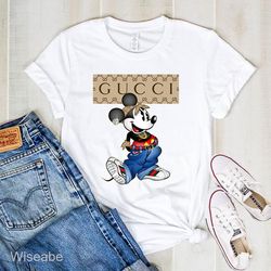 Gangster Mickey Mouse Gucci T-Shirt, Gucci Logo T- Shirt