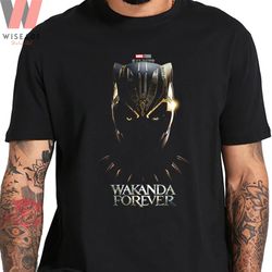 Cheap Marvel Movie Gold Black Panther Wakanda Forever T Shirt