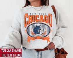 Chicago Football Sweatshirt , Chicago Football shirt , Vintage Style Chicago Football Sweatshirt , Chicago Fan Gift , Su