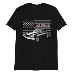 Black 1970 Chevelle 454 Ss Muscle Car Owner Gift Short-sleeve Unisex T-shirt6980