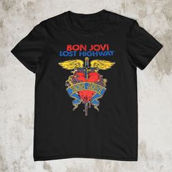 Bon Jovi Black Short Sleeve Tshirt Cotton All Size4345