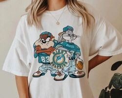 American Football Looney Tunes Shirt, Miami Dolphins Team 2022 Shirt, Dolphins T6798