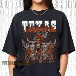 Texas Football Skeleton Shirt, Football Shirt, Vintage  Design, Rap Shirt