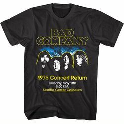 Bad Company Seattle Center Coliseum Men's T-shirt Concert Return 1976 Rock2920