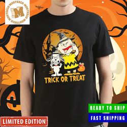 Charlie Brown And Snoopy Trick Or Treat Happy Halloween 2023 Unisex Shirt