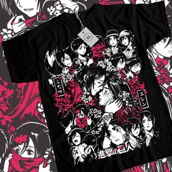 Attack On Titan Mikasa Eren And Mikasa T-shirt Girl Anime Aot Shirt Tee All Size1828