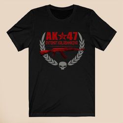 Ak-47 Firearms Gun Logo Men's Black T-shirt Size S-5xl1497
