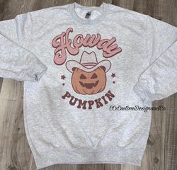 Howdy Pumpkin Sweatshirt, Fall Sweatshirt, Halloween Sweatshirt-1