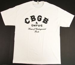 Cbgb Omfug T-shirt Punk Rock Cbs Underground Tee Adult Men's White New1645
