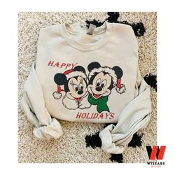 Disneys Mickeys Happy Holiday Christmas Sweatshirt, Mickey Christmas Gift